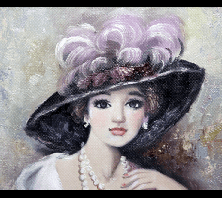 シャロワ、真珠のネックレス、日本未発売・限定画集画、額付