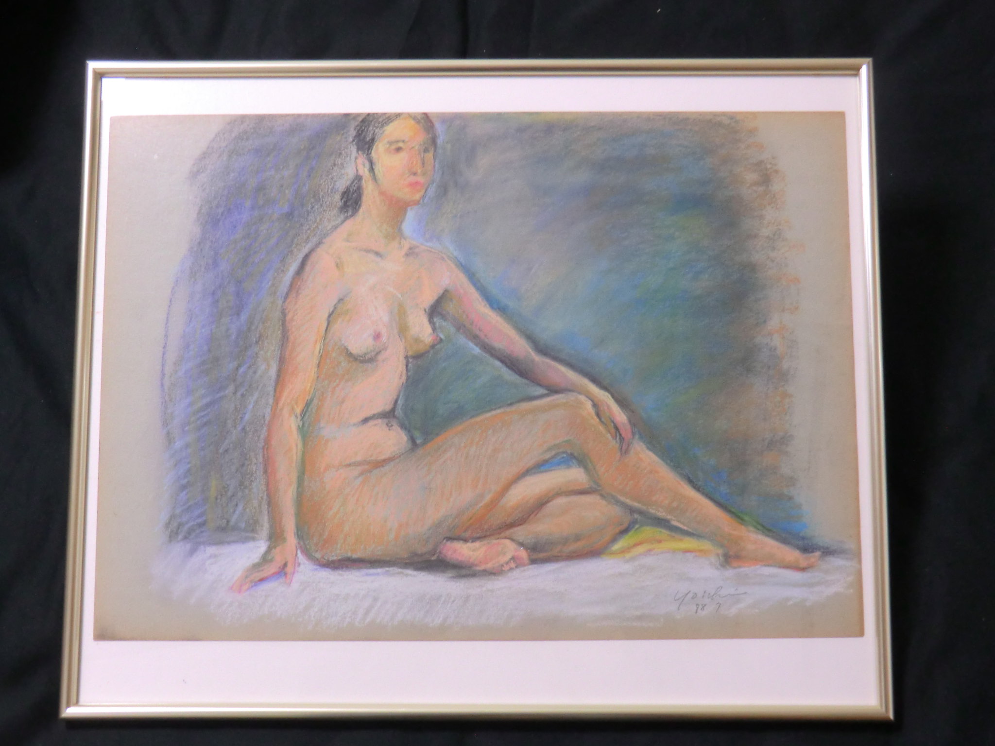 山崎羊一 「婦人・裸婦」 パステル画 | 八事商事 | 絵画レンタル 